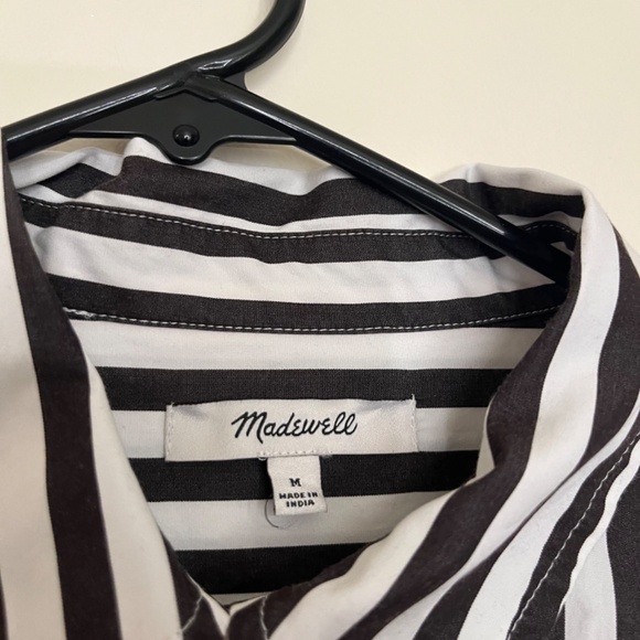 Madewell Brown and White Stripe Shirt size M - Picture 6 of 8
